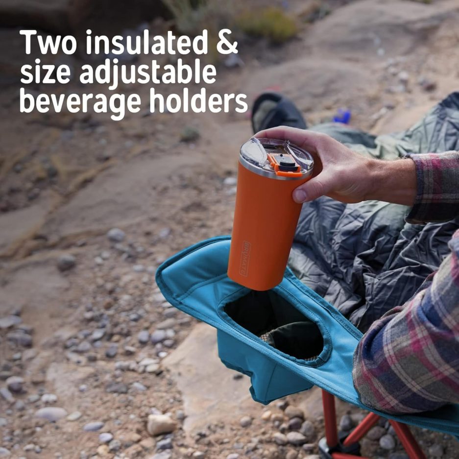 Kelty Deluxe Lounge Chair – Folding Outdoor Camp Chair, Insulated Cupholders, Customized Recline, Steel Frame, Padded Roll Storage, 2024 (Deep Lake) - Image 5